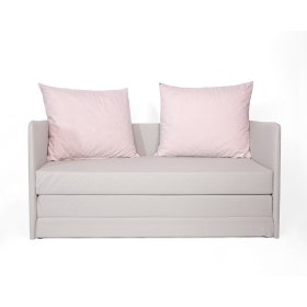 Sofa bed Jack - light gray / purd pink