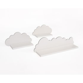 Set of 3 shelves - white cloud