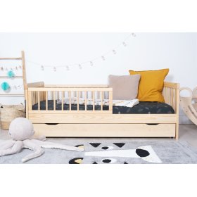 Children's bed with barrier TEDDY - natural