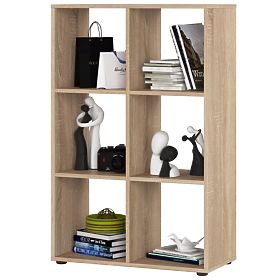 QUAD Shelf Unit with 6 Shelves - Sonoma Oak