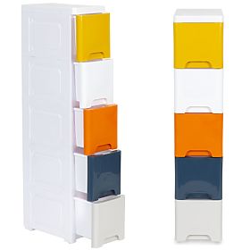 Shelf with 5 Pull-Out Drawers on Wheels ModernHome, MODERNHOME