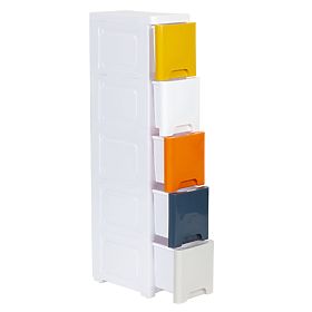 Shelf with 5 Pull-Out Drawers on Wheels ModernHome, MODERNHOME