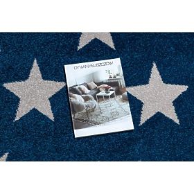 Round Carpet SKETCH - FA68 Moroccan Clover, Grid, Blue White - Stars, F.H.Kabis