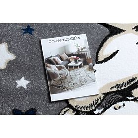 Round Rug PETIT ELEPHANT, STARS, Grey