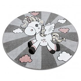 Round Rug PETIT UNICORN, Grey, F.H.Kabis