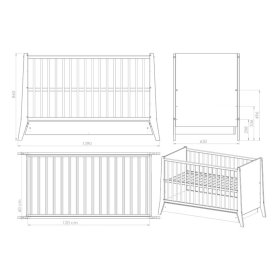 Cot Cosmo 120x60 - white