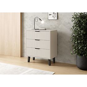 Scandi 3S SLIM Chest of Drawers in Cashmere Beige