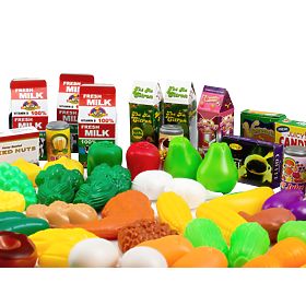 Set of Food Vegetables and Fruits for Kitchen 120 Pieces