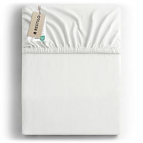 Sheet AMBER color white classic style material jersey 80-90x200 DecoKing