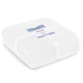 SHLEEPY Blanket in White with Jacquard Pattern Classic Style 130x180