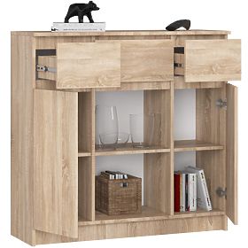 SIDEBOARD K100 2D 3DR 1S OAK SONOMA