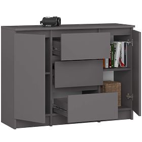 SIDEBOARD K100 2D 3DR GRAPHITE GRAY