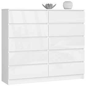 SIDEBOARD K140 10 DRAWERS CLP PK WHITE GLOSS