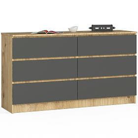 SIDEBOARD K140 6DR CLP OAK ARTISAN / GRAY