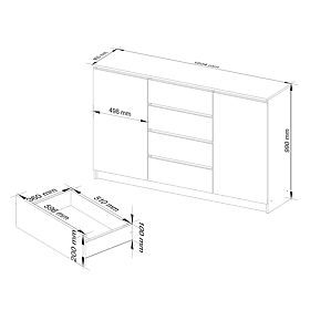 SIDEBOARD K160 2D 4SZ CLP PK WHITE