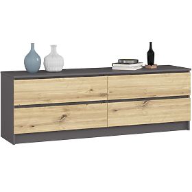SIDEBOARD K160 4DR CLP PK GRAPHITE GRAY / ARTISAN OAK