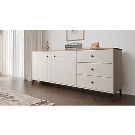 Sideboard POINT 2D3S Cashmere Beige Castello Oak Cabinet 3 Drawers 2 Doors Living Room