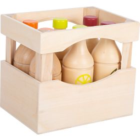small foot Crate with 6 Beverage Bottles, small foot