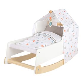 small foot Doll Cradle Little Button