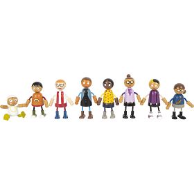 small foot Flexible Dolls Family with Child, small foot