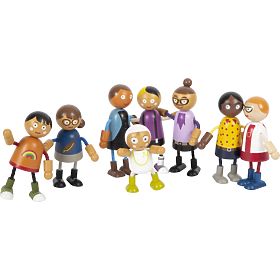 small foot Flexible Dolls Family with Child