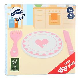 small foot Heart Plate Set with Cutlery, small foot