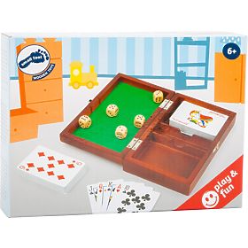 Small Foot Playing dice and cards in a wooden box
