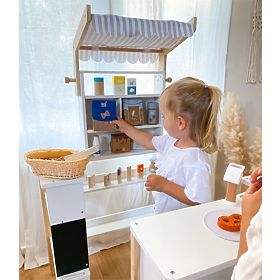 small foot Wooden Crate with Milk Bottles Fresh
