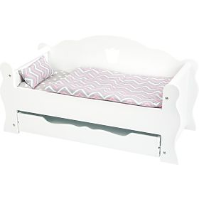 small foot Wooden Doll Bed White