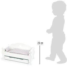 small foot Wooden Doll Bed White