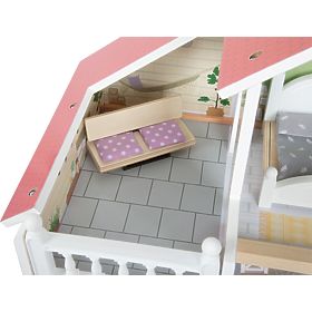 small foot Wooden Dollhouse with Terrace, small foot