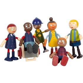 small foot Wooden Figures Family with Wheelchair, small foot