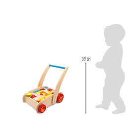 small foot Wooden Walker with Blocks in a Cart