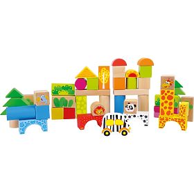 small foot Wooden Zoo Building Blocks 50 pcs, small foot