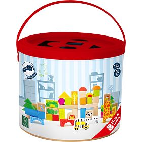 small foot Wooden Zoo Building Blocks 50 pcs