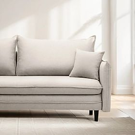 Sofa with Sleeping Function and Storage Notti, Beige-Grey