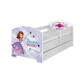Children's bed with a barrier - Sofia the first - Norwegian pine decor, BabyBoo, Sofia the first