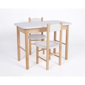 Simple table and chair set - white