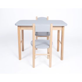Set of table and chairs Simple - gray, Drewnopol