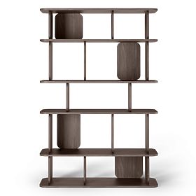 Tall, Rounded Tulumo Shelf, Walnut Villa, lectus