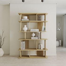 Tall Tulumo Shelf, Rounded, Cremona Torro Oak, lectus