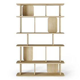 Tall Tulumo Shelf, Rounded, Cremona Torro Oak, lectus