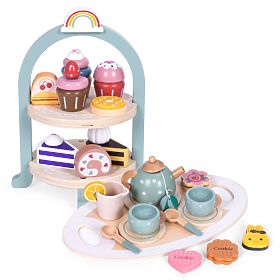 Tea and Coffee Set with Sweets Cups Teapot Tray ECOTOYS