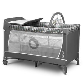 Travel cot with changing table - gray