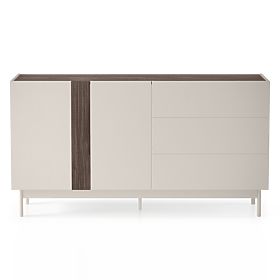 Two-Door Sideboard with Drawers Berula, Cashmere, Walnut Villa, lectus