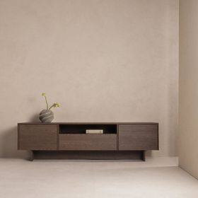 Two-Door TV Cabinet with Drawer Kanso, Baltic Storm Oak