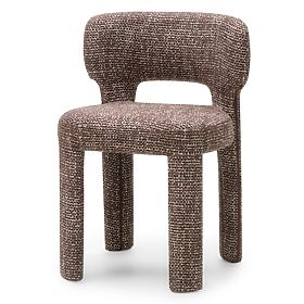 Upholstered Chair Misu, Chocolate/White