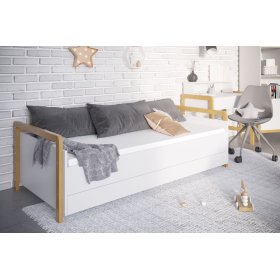 Bed with back Viktor 180 x 80 - white
