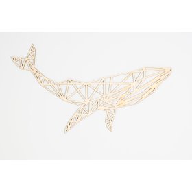Wooden geometric painting - Whale - different colors, Elka Design