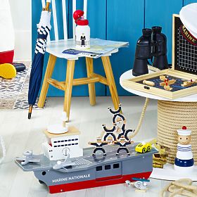 Vilac Wooden Aircraft Carrier with Accessories
